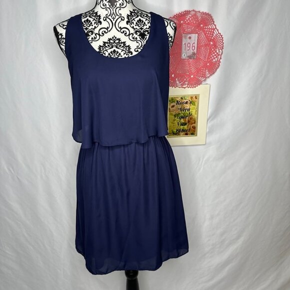 Soprano Sleeveless Junior's Navy Dress Size Small - Picture 2 of 7